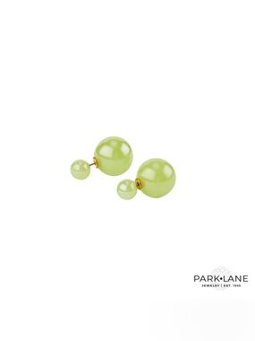 Park Lane Melon Earrings Lime Green Double Ball Studs NWT